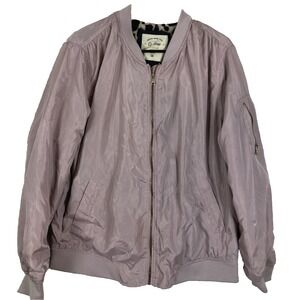 Ci sono original womens bomber jacket 1X pink fleece leopard liner full zip